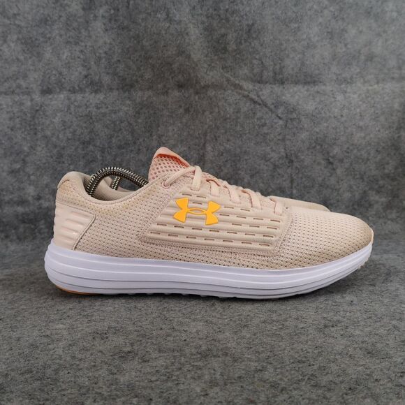 Under Armour Shoes Womens 10 Athletic Trainers UA Surge SE Running Sports Peach - Picture 2 of 13